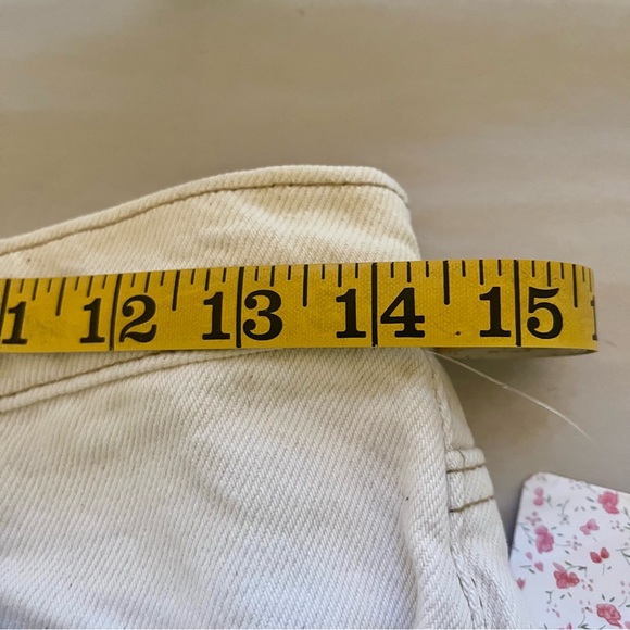 Free People We The Free NWT Cream Bootcut Raw Hem Denim Pants - Picture 9 of 11